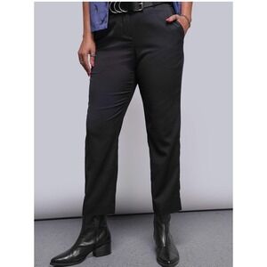 Wildfang Black Empower Slim Crop Pant Straight Leg Trousers Size 14